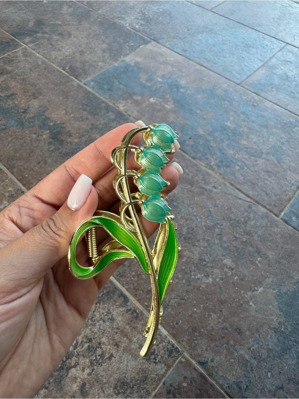 Lily of Valley Blur Gold Hair Clip